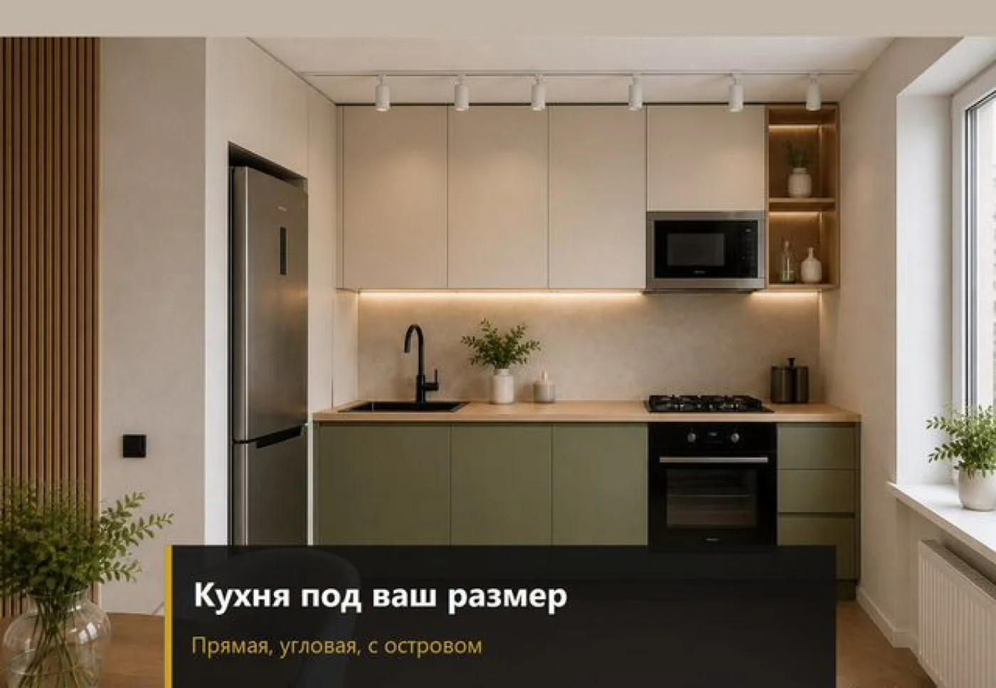 Кухня Какао на заказ под размер - угловая мебель